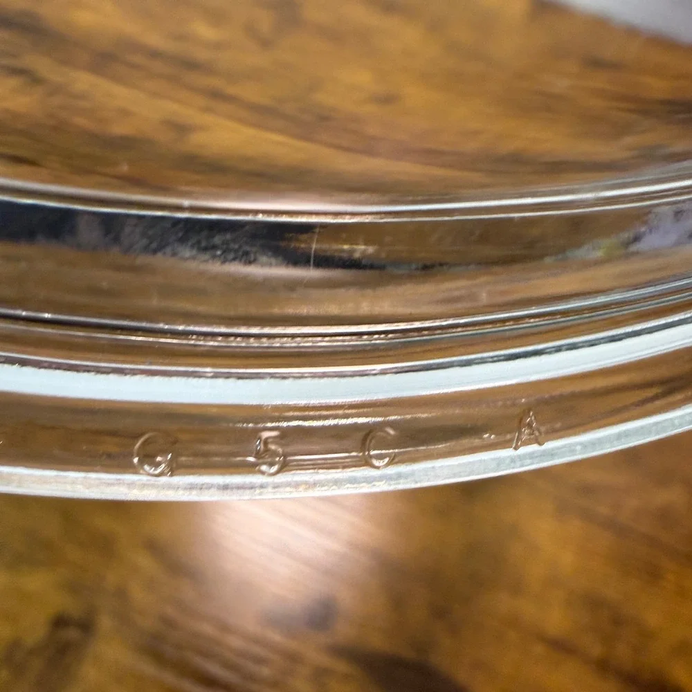 Vtg Pyrex G-5-C-A Clear Glass Ribbed Sunburst Casserole Replacement Lid 7.5 Inch